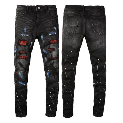 Ripped Patch Jeans