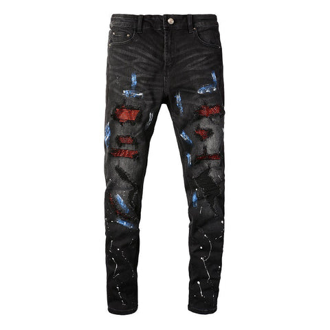 Ripped Patch Jeans