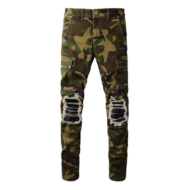 Camouflage Ripped Jeans