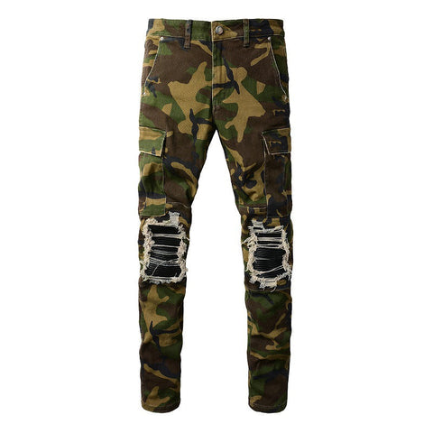 Camouflage Ripped Jeans