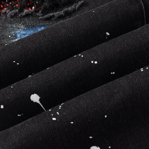 Ripped Patch Jeans