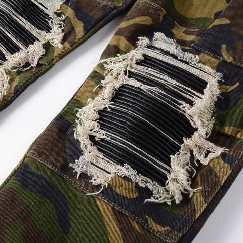 Camouflage Ripped Jeans