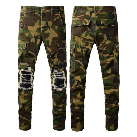 Camouflage Ripped Jeans