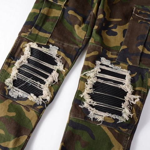 Camouflage Ripped Jeans